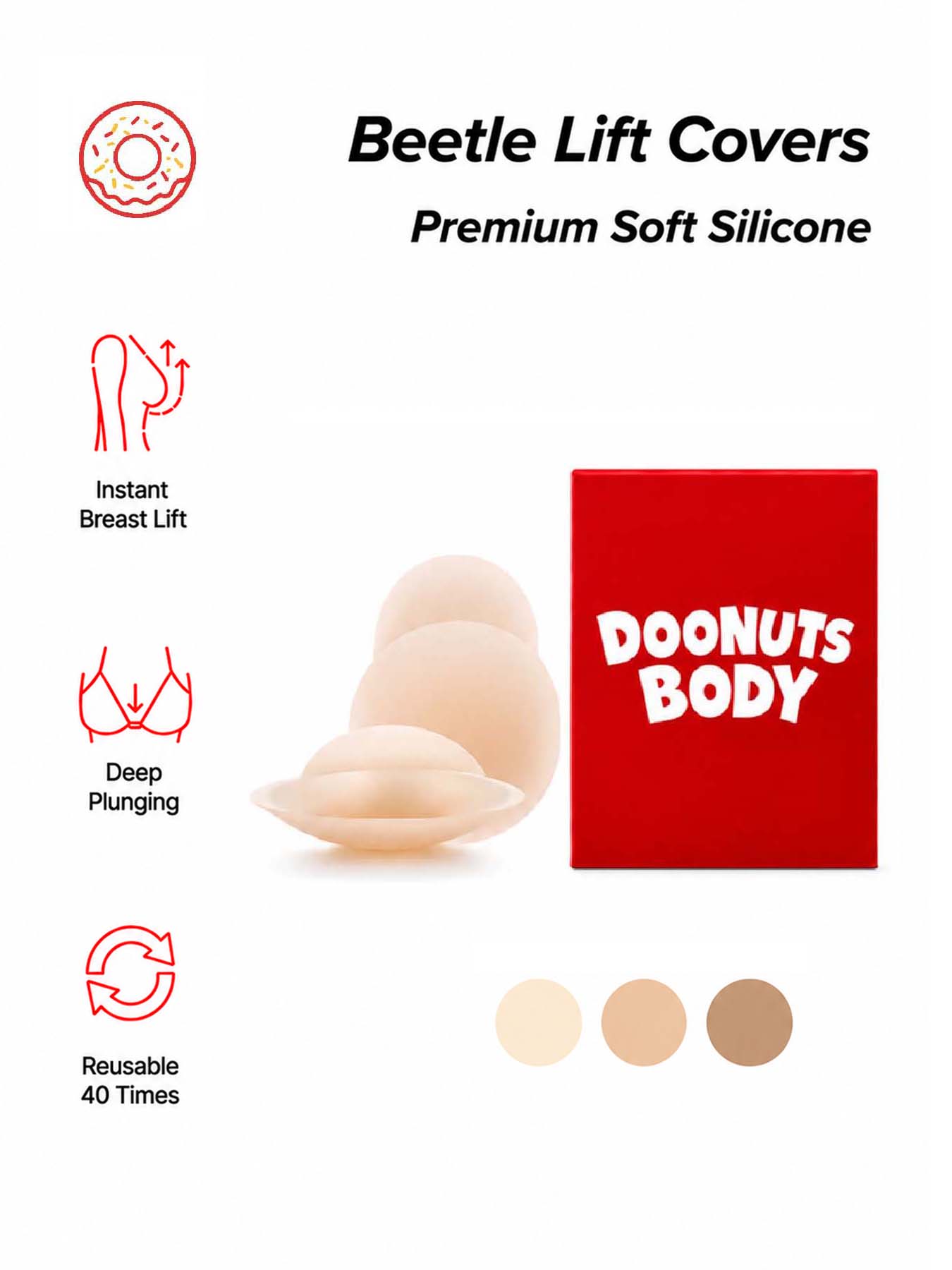 DOONUTS Invisible Breast Lift  - Push Up Bra Silicone 评论和价格