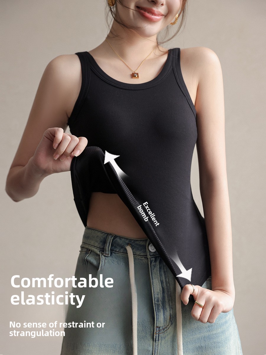 2025 Summer Women Strappy Tank - T Shirt Bra Seamless 评论和价格