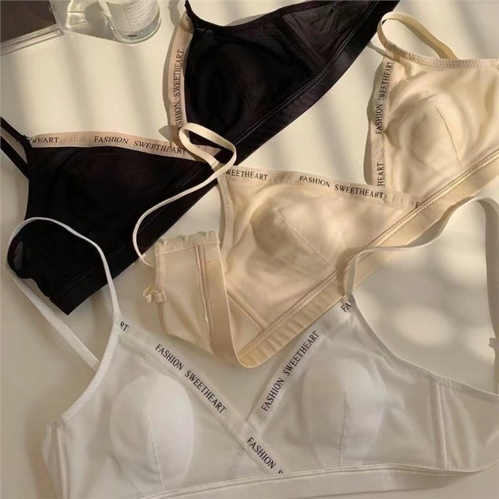 Mesh Thin Wireless Deep V Bra  - Sheer Mesh Bra 评论和价格